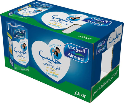 Almarai Uht Full Fat Milk With Vitamin In Tetra Pack, 12 X 1 Litre