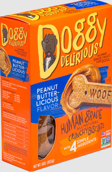 Doggy Delirious Peanut Butter-Licious Bones – Tasty Dog Treats | 16oz