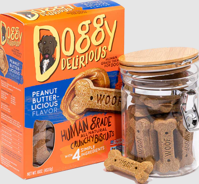 Doggy Delirious Peanut Butter-Licious Bones – Tasty Dog Treats | 16oz