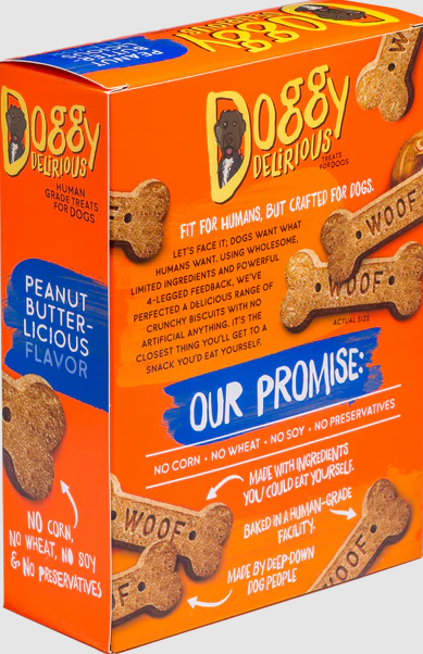 Doggy Delirious Peanut Butter-Licious Bones – Tasty Dog Treats | 16oz