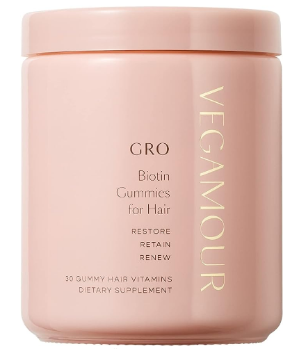 VEGAMOUR GRO Biotin Gummies – Strawberry Flavor | 30 Gummies for Healthy Hair